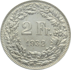 2 Franken 1932 B - fast unzirkuliert